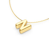 Puffy Bubble Initial ‘N’ Necklace