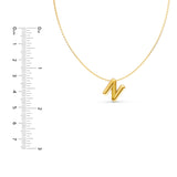 Puffy Bubble Initial ‘N’ Necklace