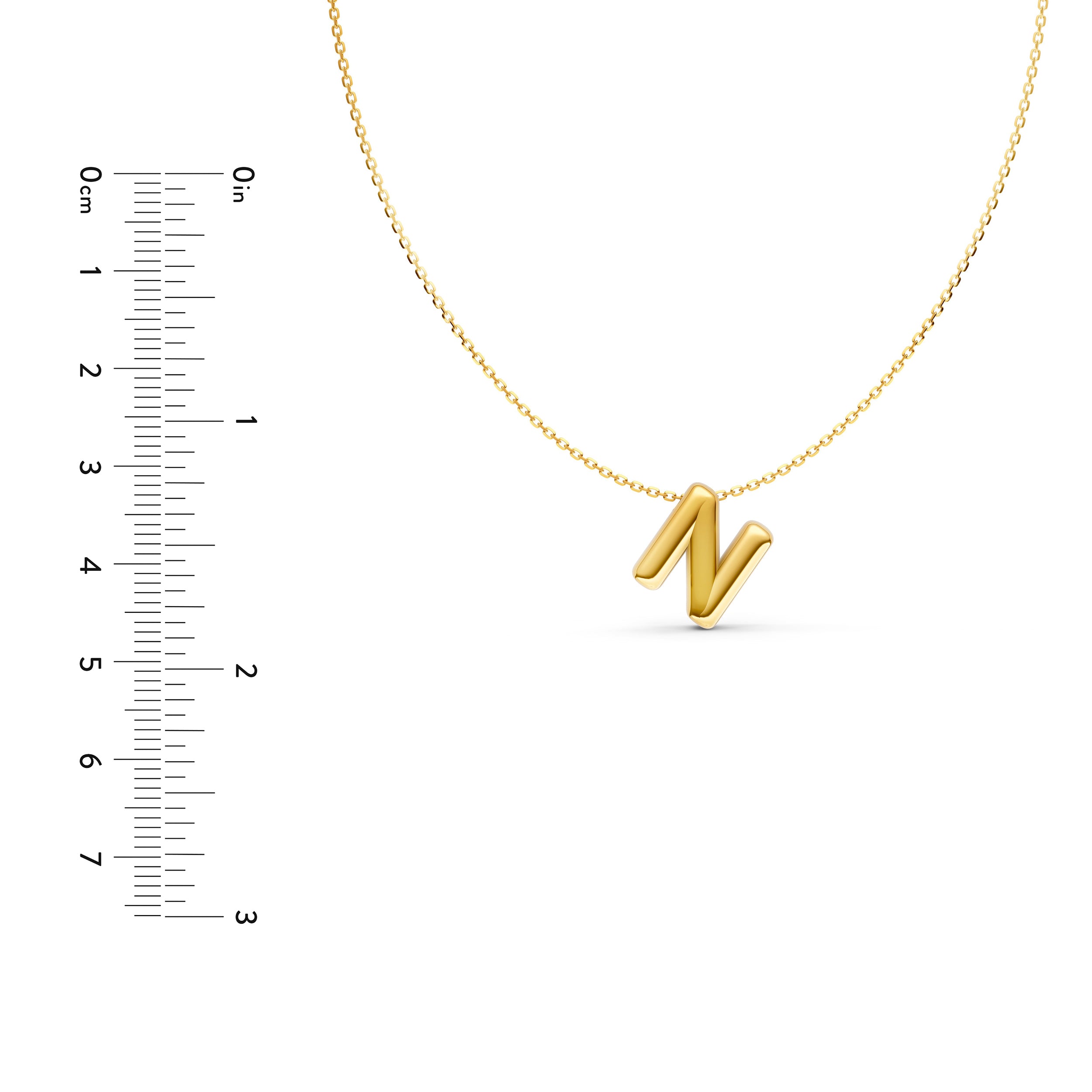 Puffy Bubble Initial ‘N’ Necklace
