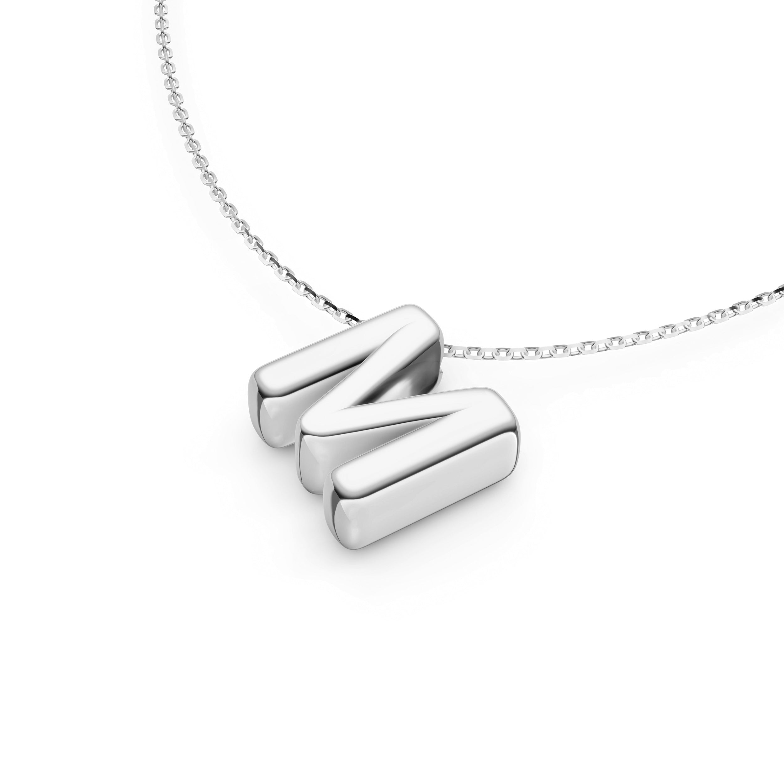 Puffy Bubble Initial ‘M’ Necklace