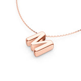 Puffy Bubble Initial ‘M’ Necklace