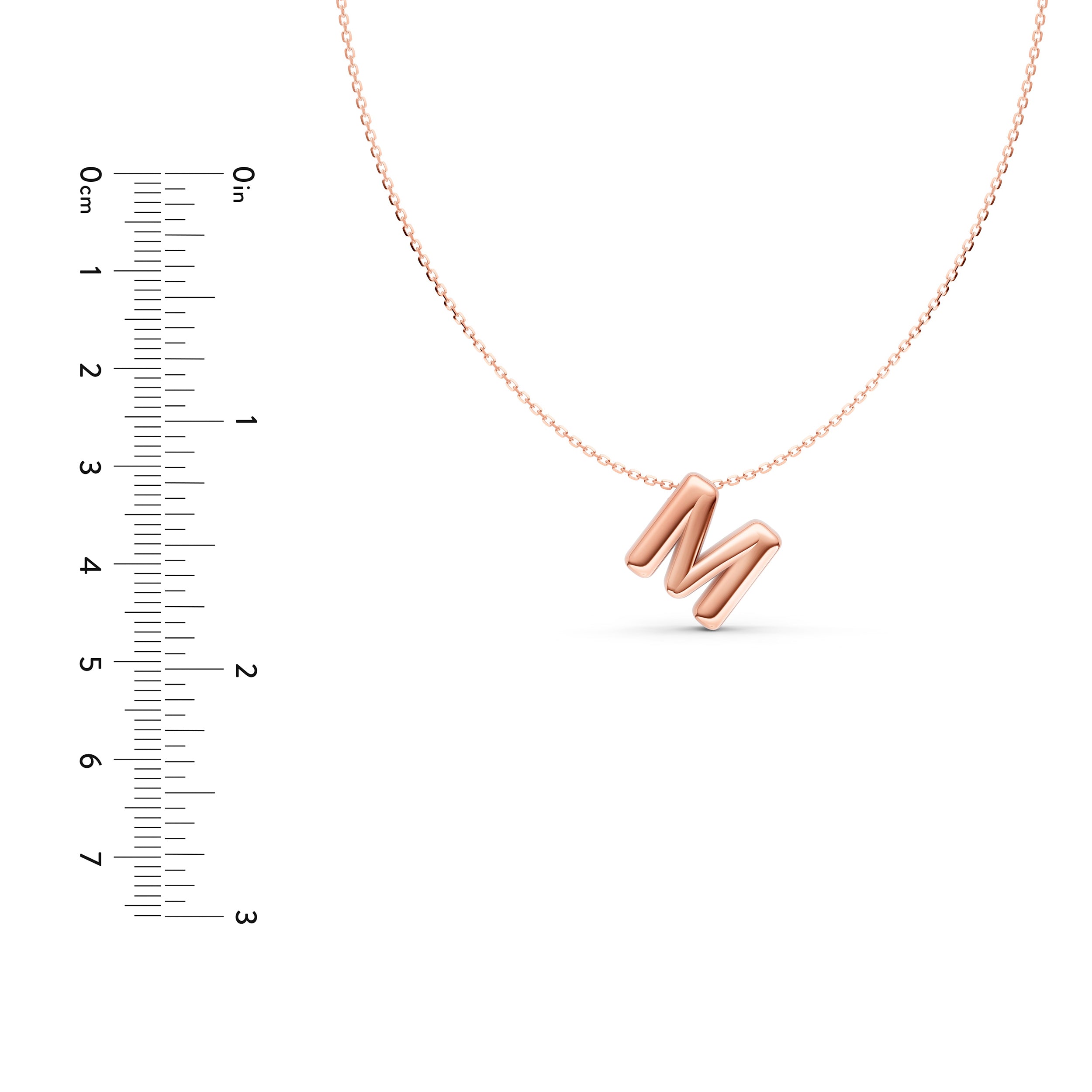 Puffy Bubble Initial ‘M’ Necklace