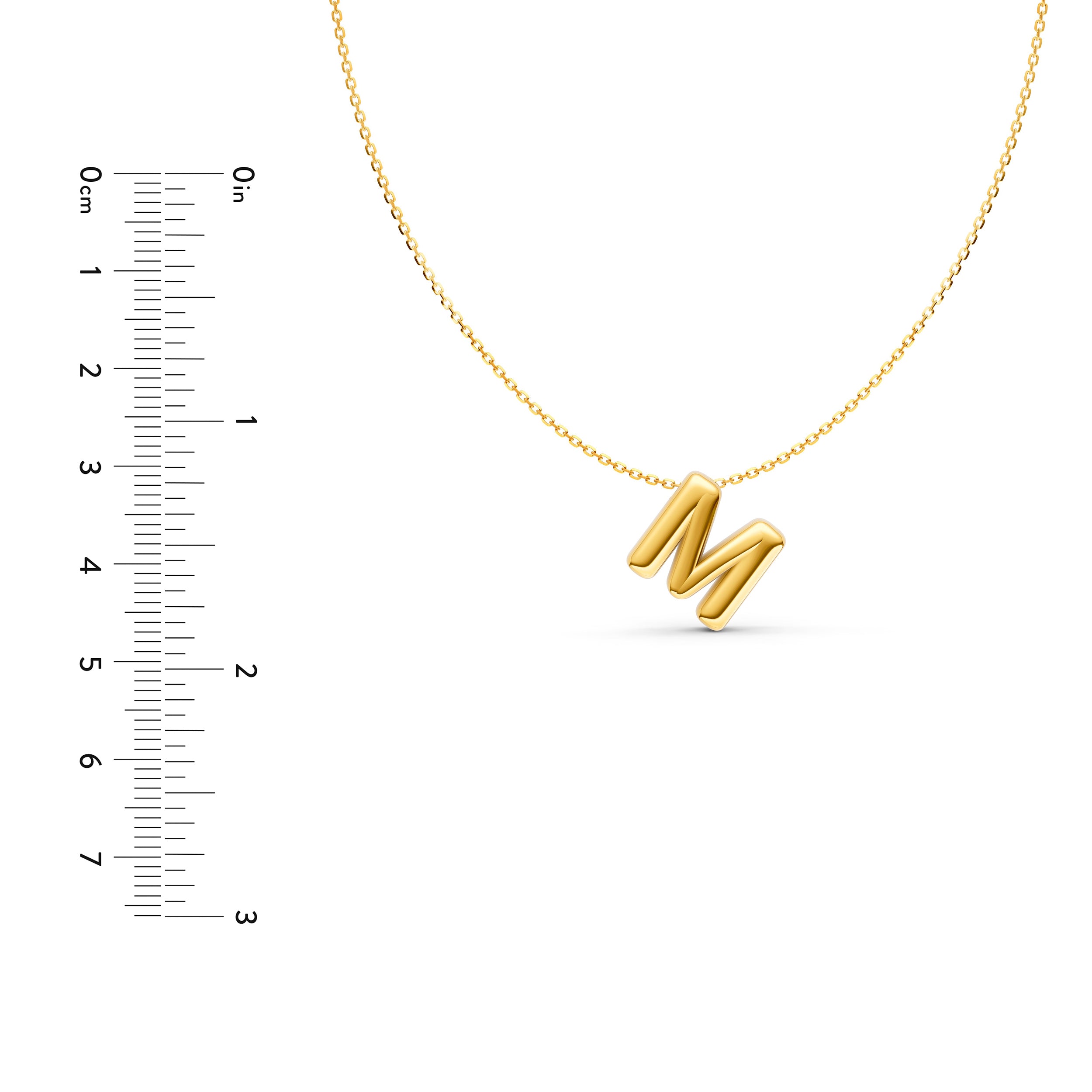 Puffy Bubble Initial ‘M’ Necklace