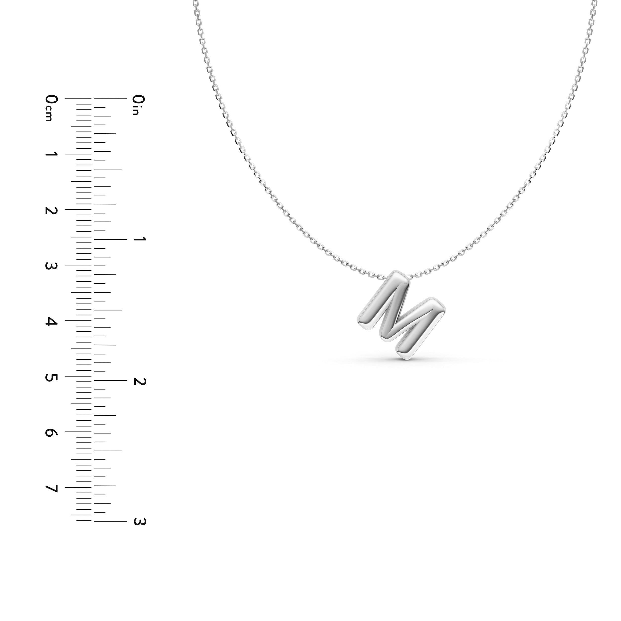 Puffy Bubble Initial ‘M’ Necklace