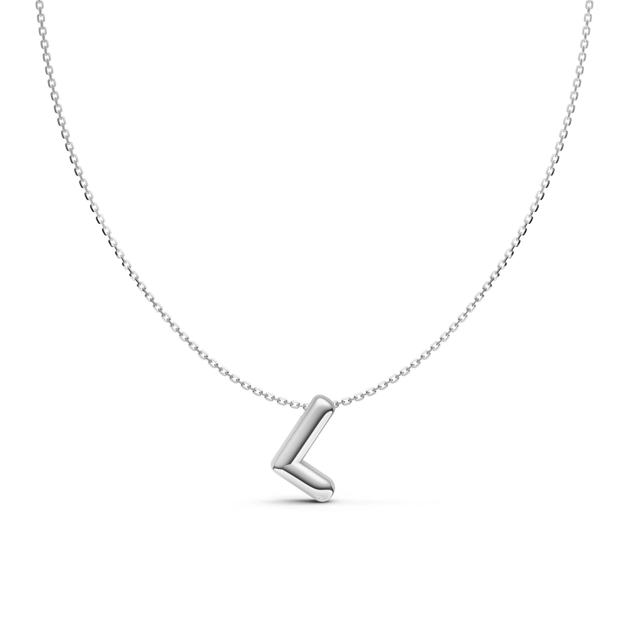 Puffy Bubble Initial ‘L’ Necklace