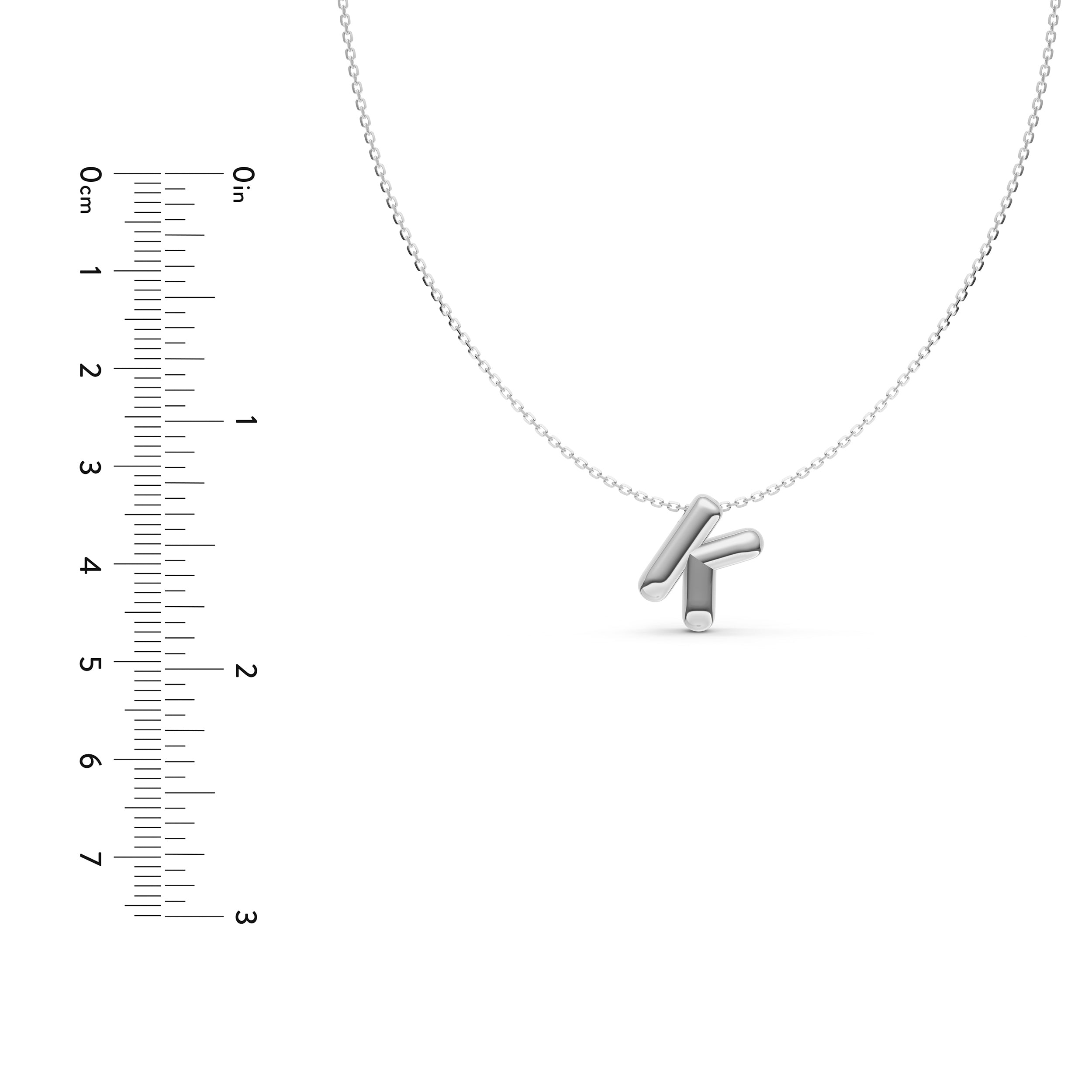 Puffy Bubble Initial ‘K’ Necklace