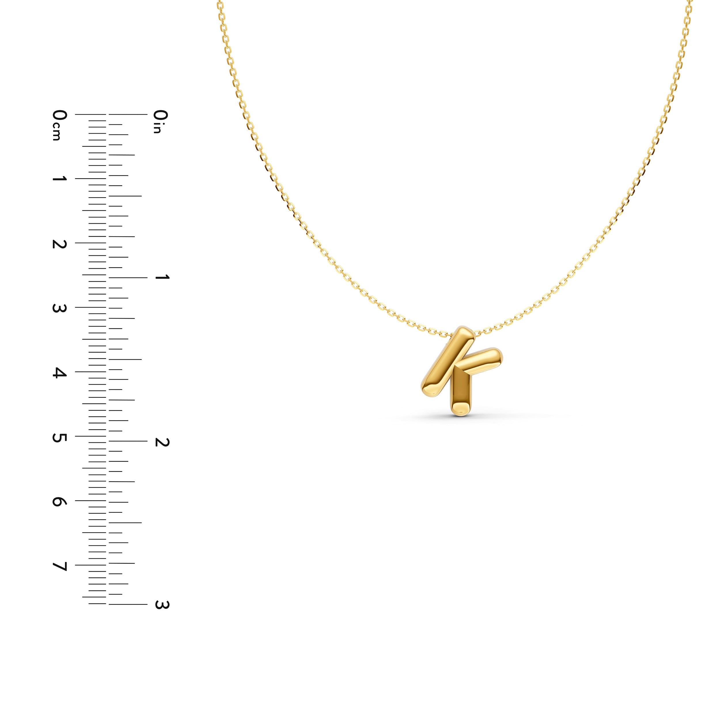 Puffy Bubble Initial ‘K’ Necklace