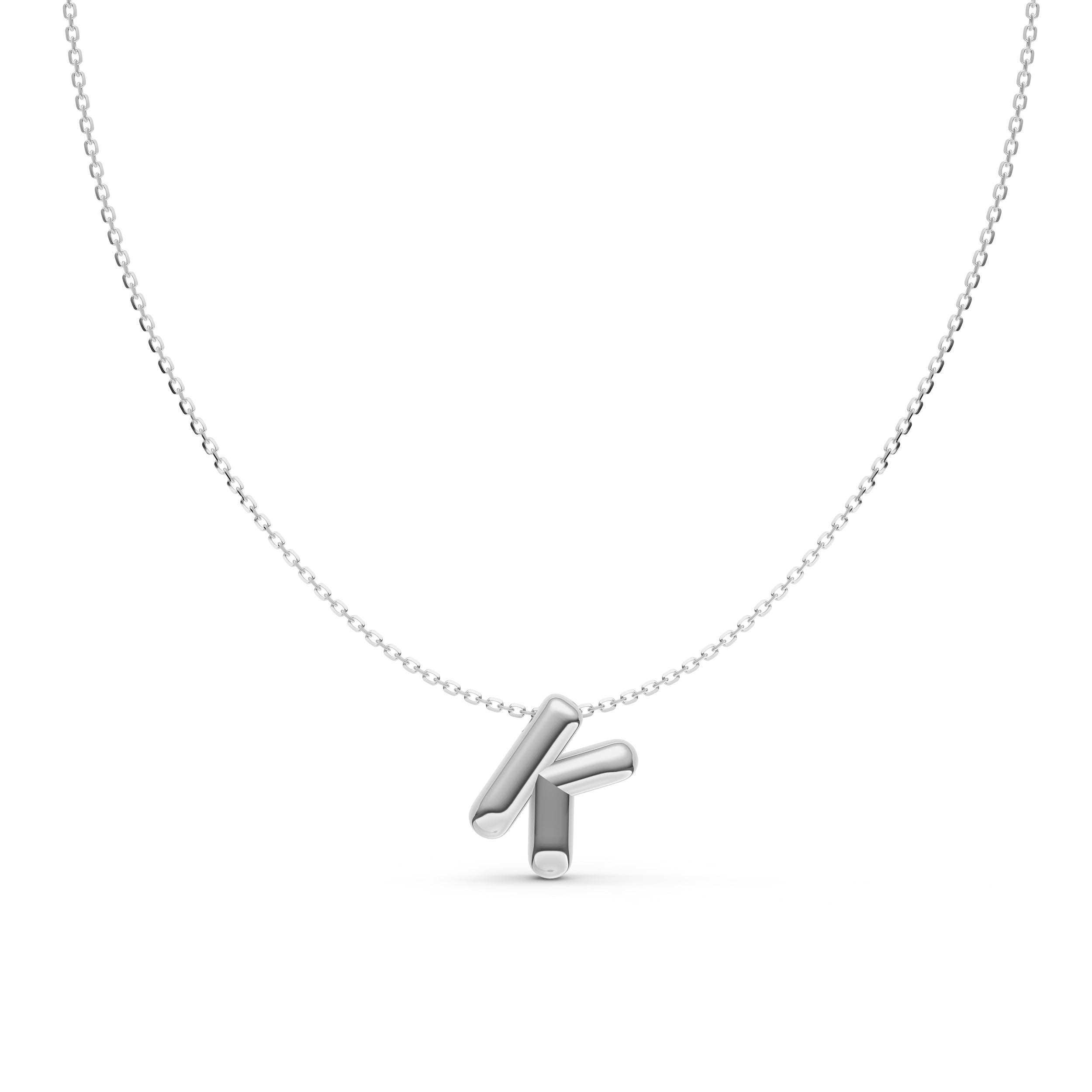 Puffy Bubble Initial ‘K’ Necklace