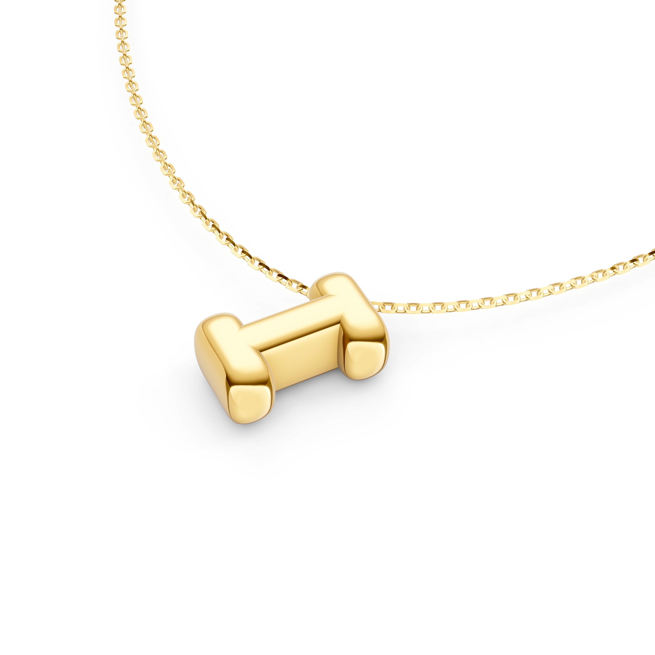 Puffy Bubble Initial ‘I’ Necklace