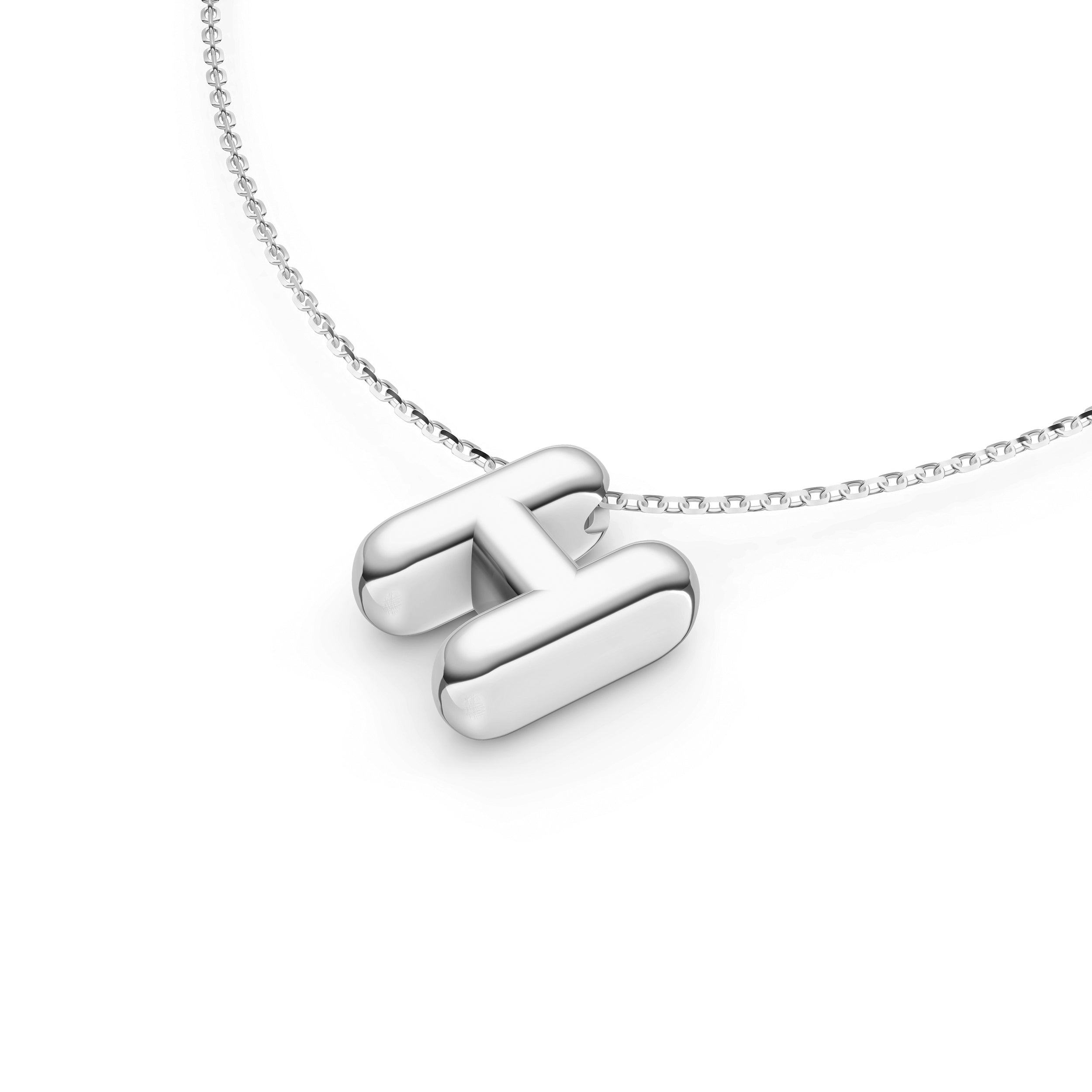 Puffy Bubble Initial ‘H’ Necklace