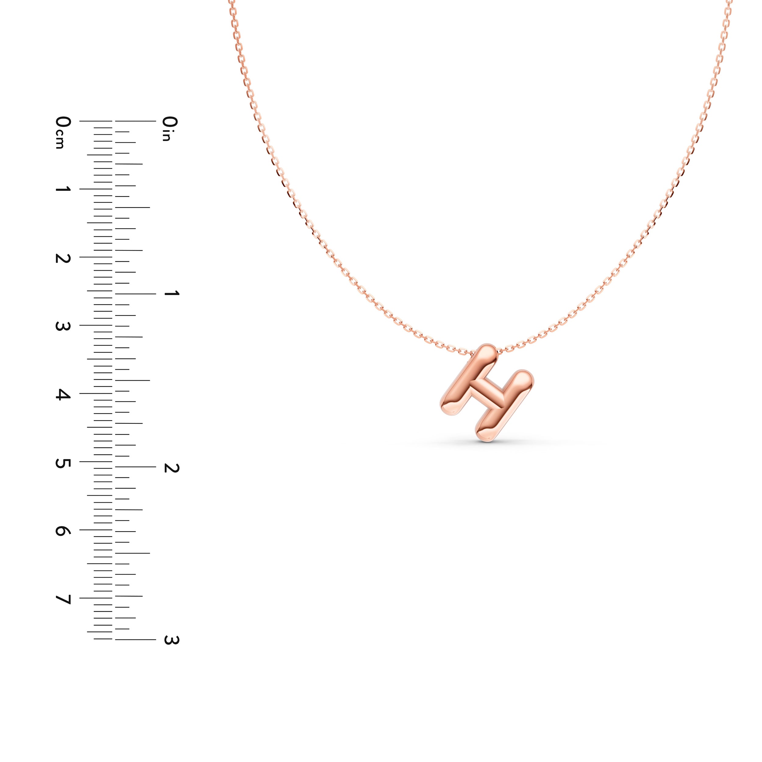 Puffy Bubble Initial ‘H’ Necklace