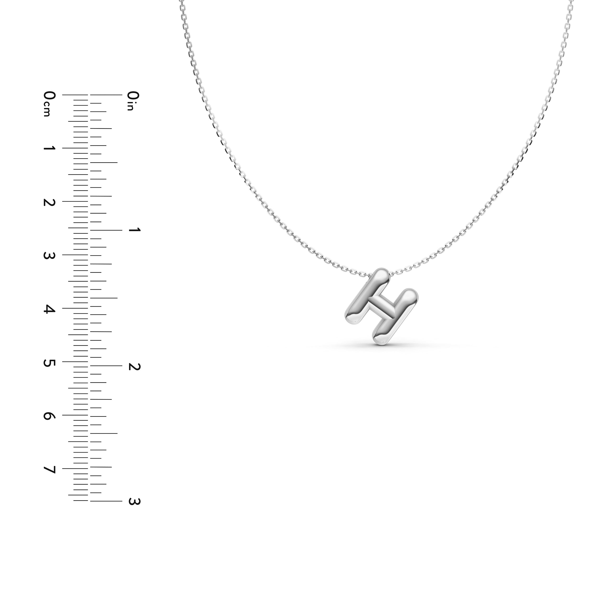 Puffy Bubble Initial ‘H’ Necklace