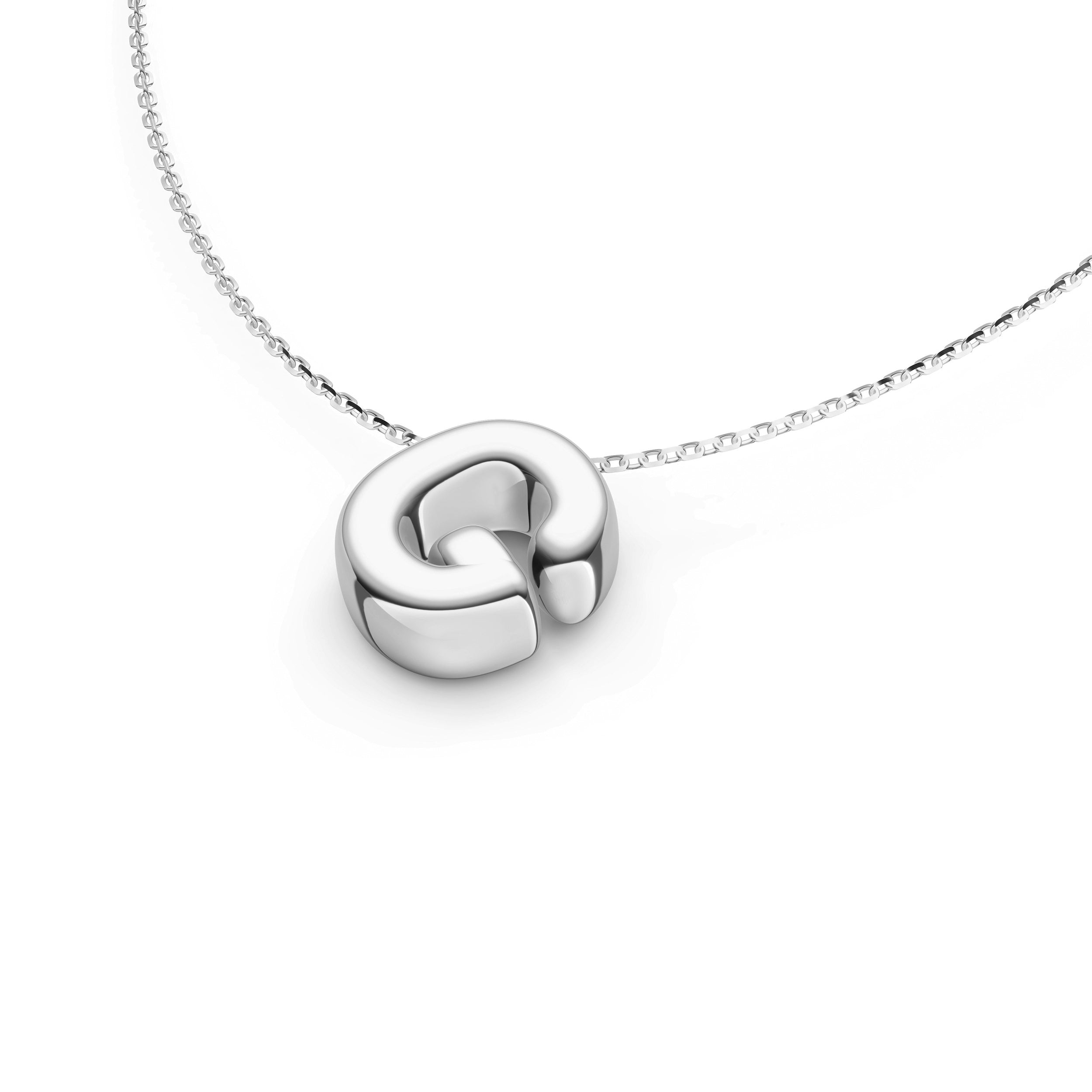 Puffy Bubble Initial ‘G’ Necklace