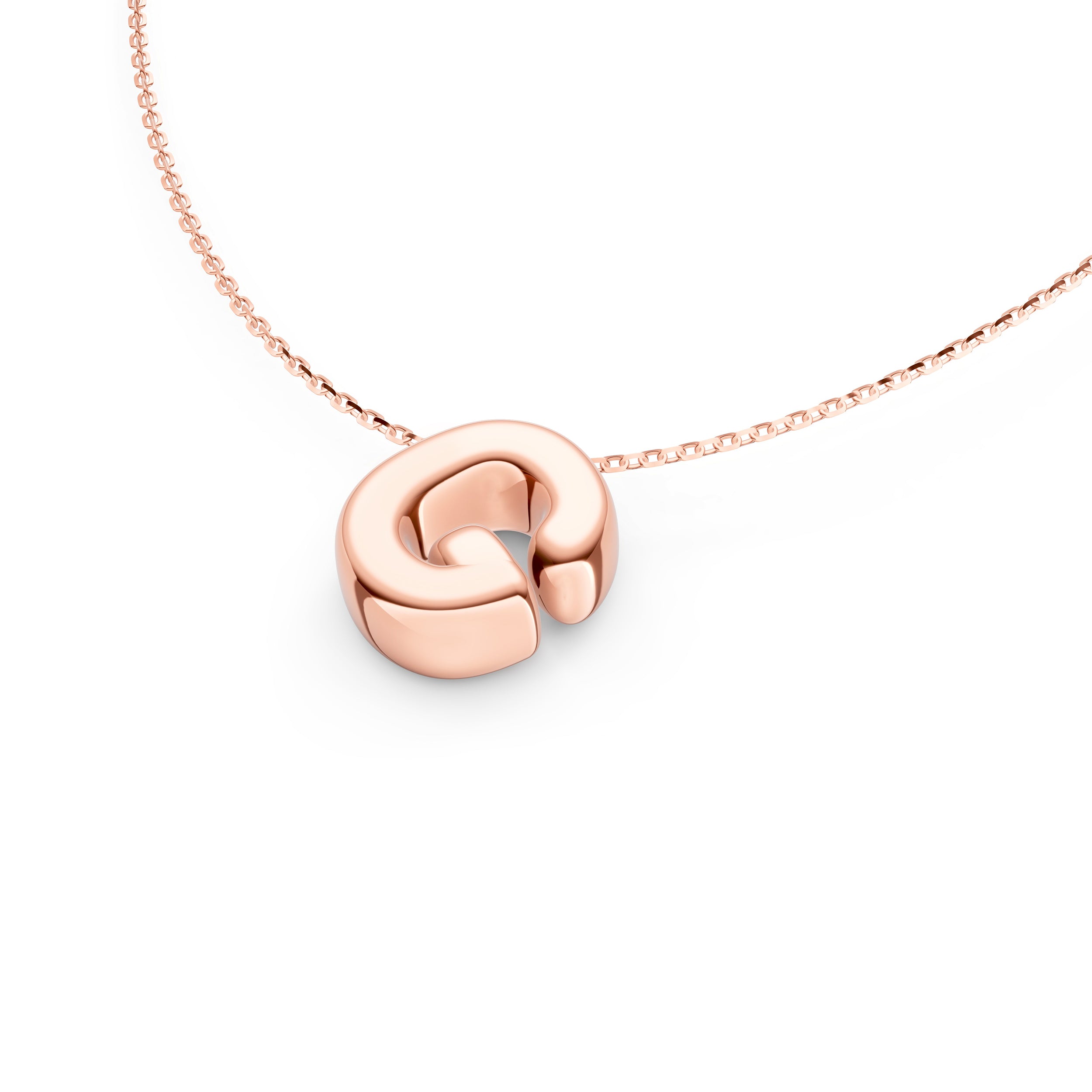 Puffy Bubble Initial ‘G’ Necklace