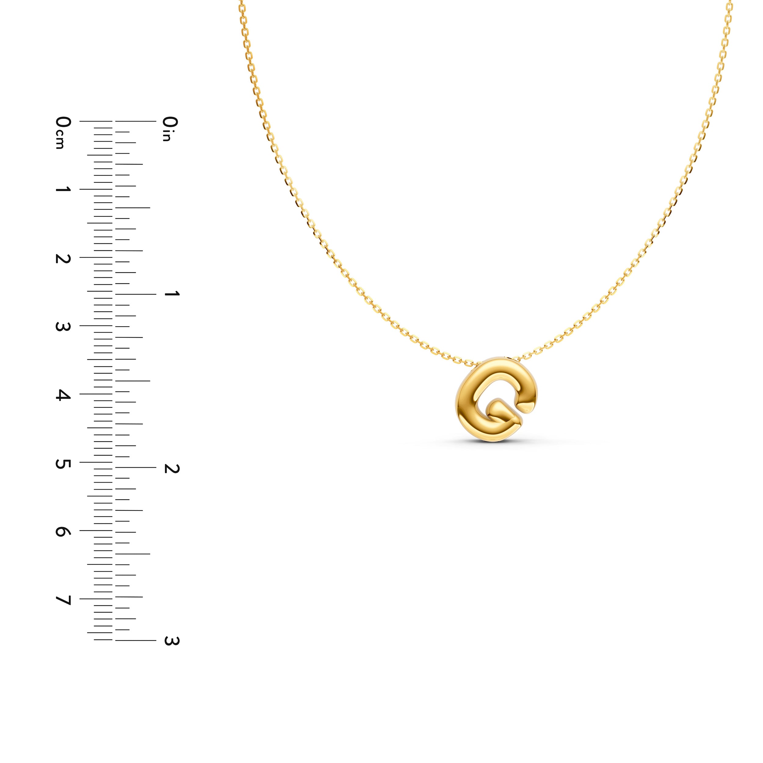 Puffy Bubble Initial ‘G’ Necklace