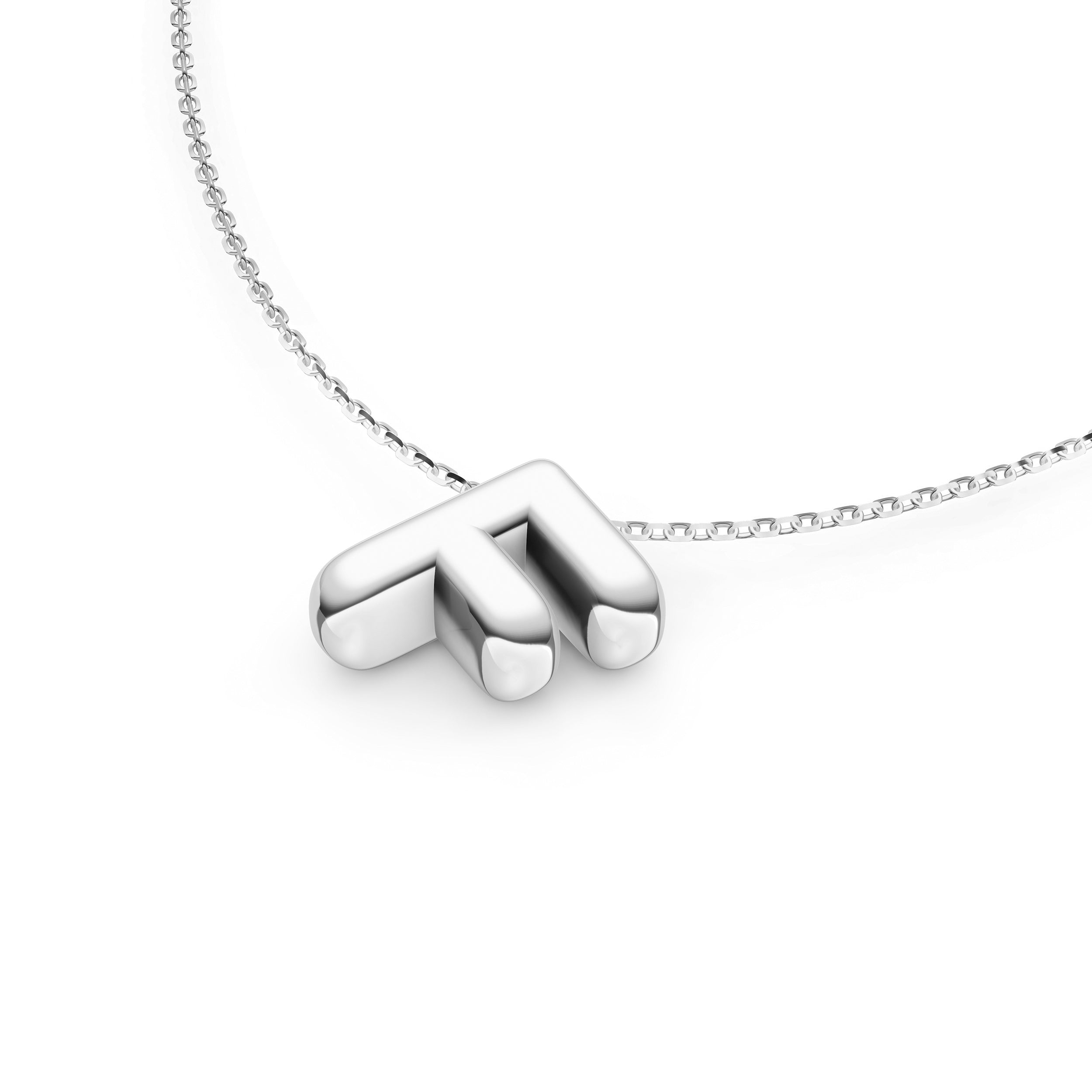 Puffy Bubble Initial ‘F’ Necklace