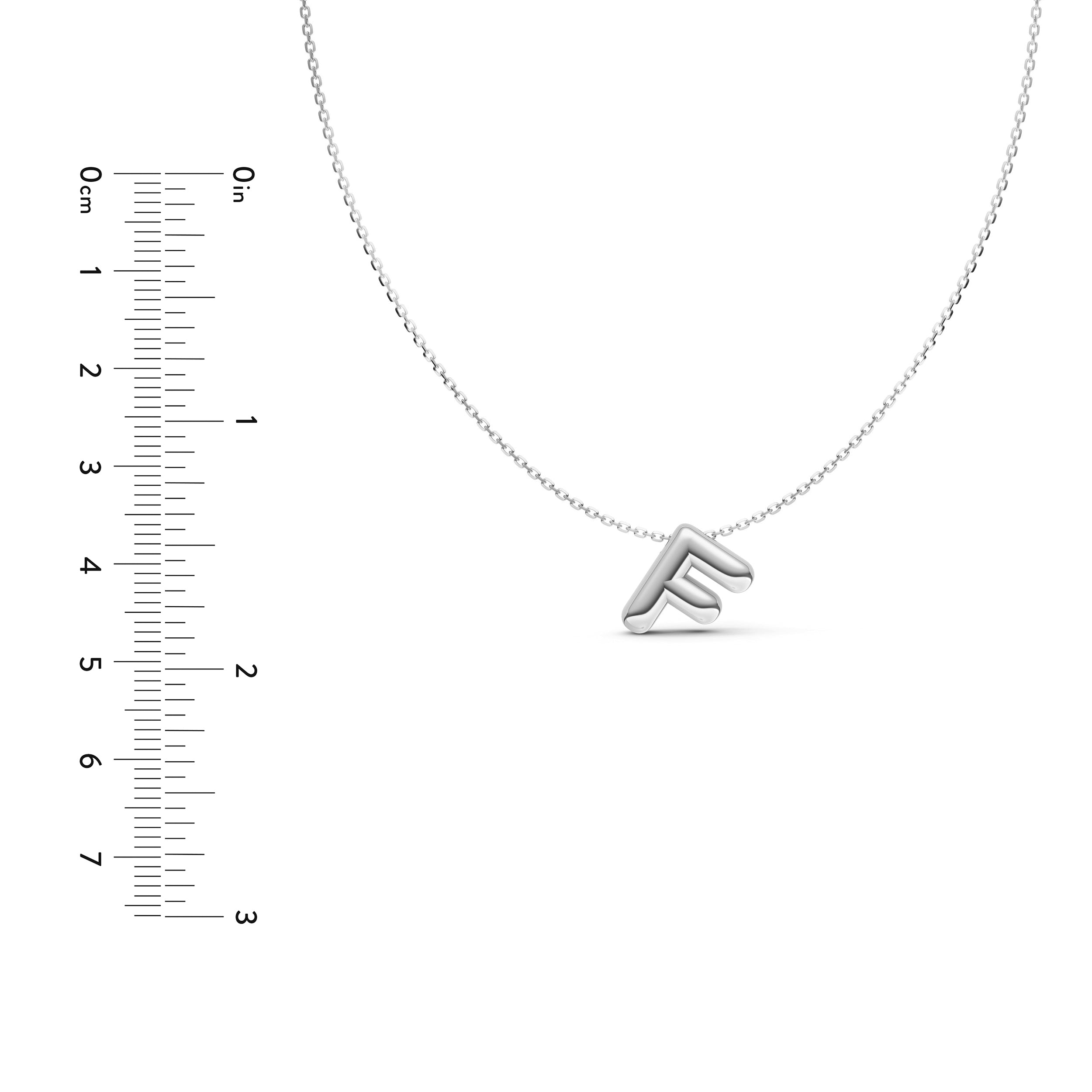 Puffy Bubble Initial ‘F’ Necklace
