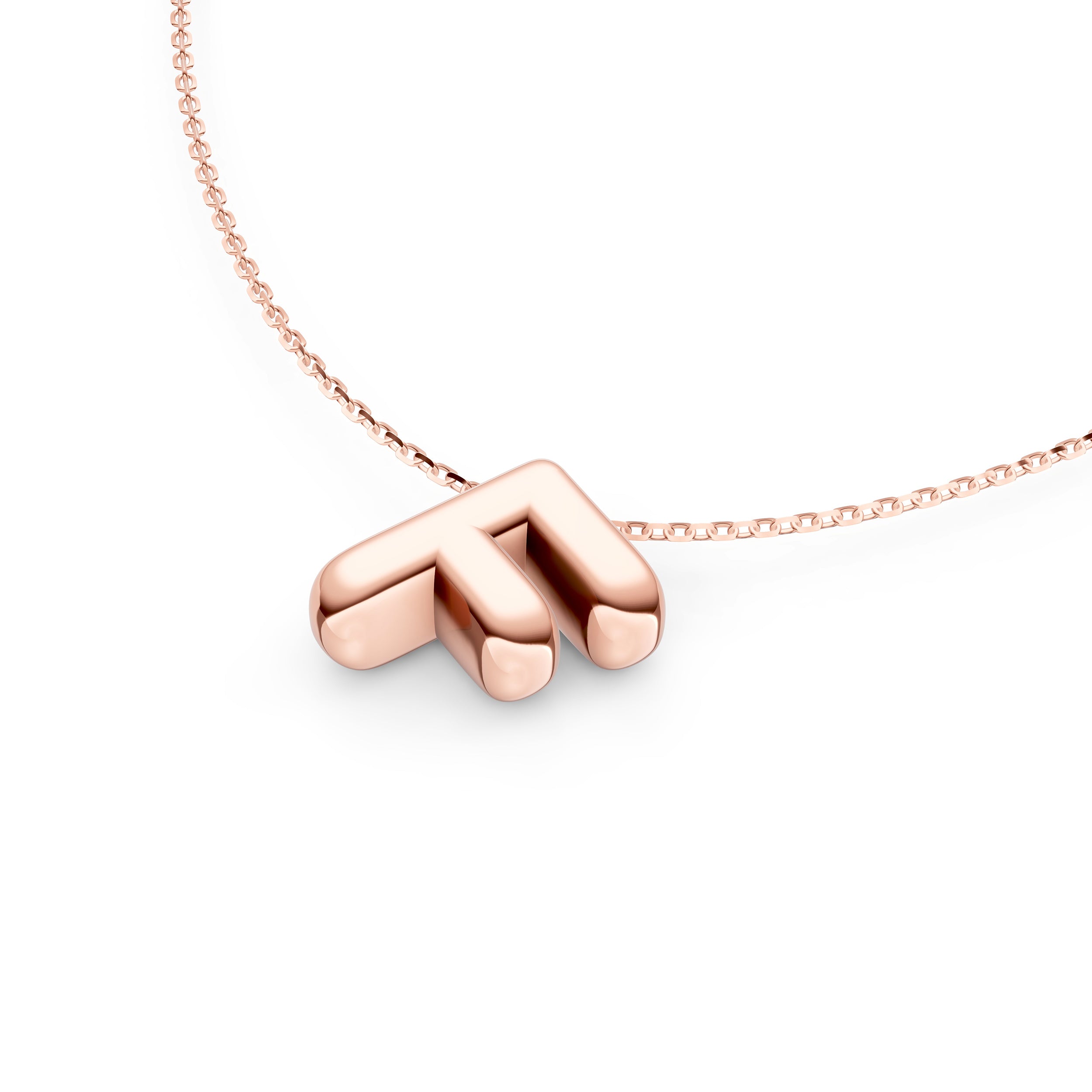 Puffy Bubble Initial ‘F’ Necklace