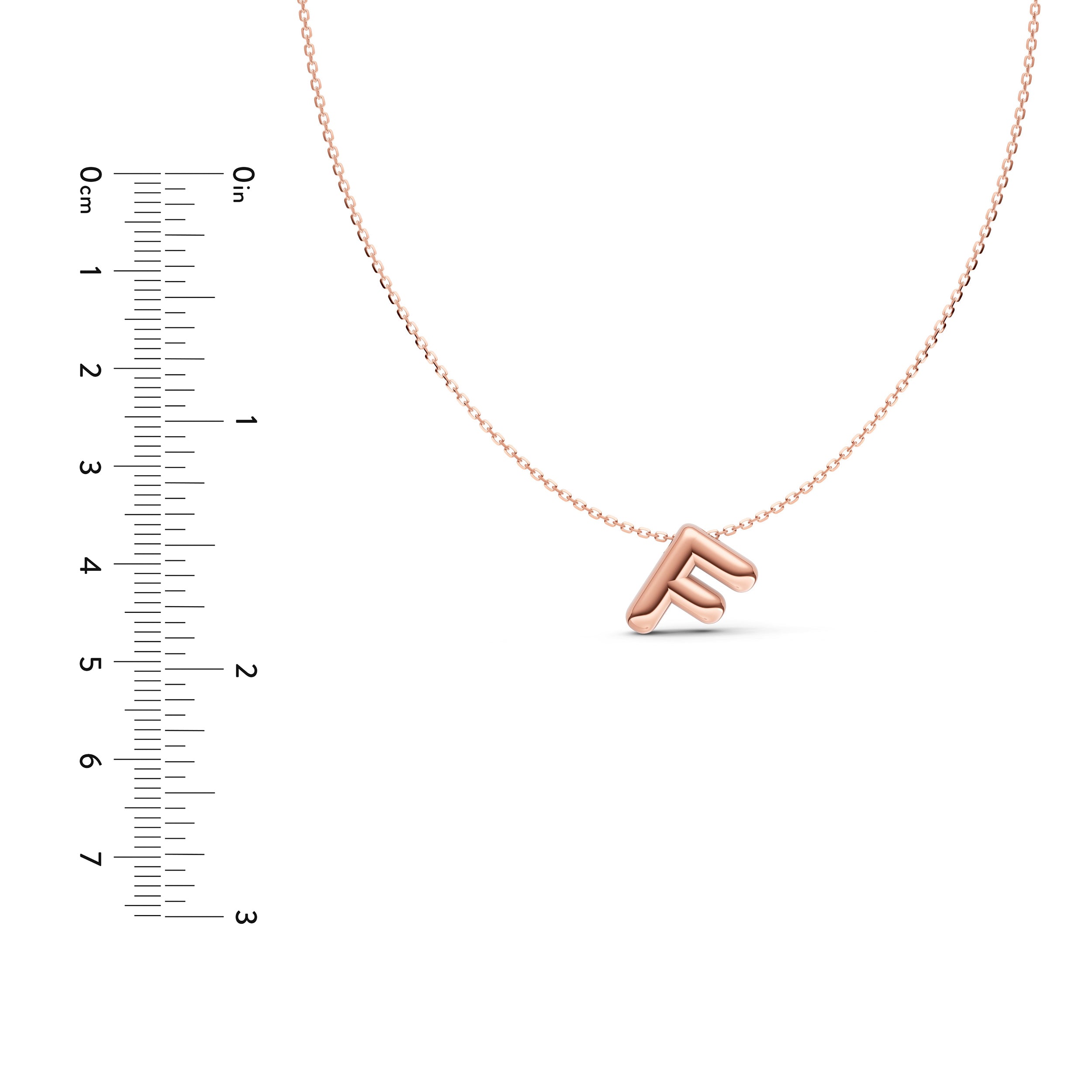 Puffy Bubble Initial ‘F’ Necklace