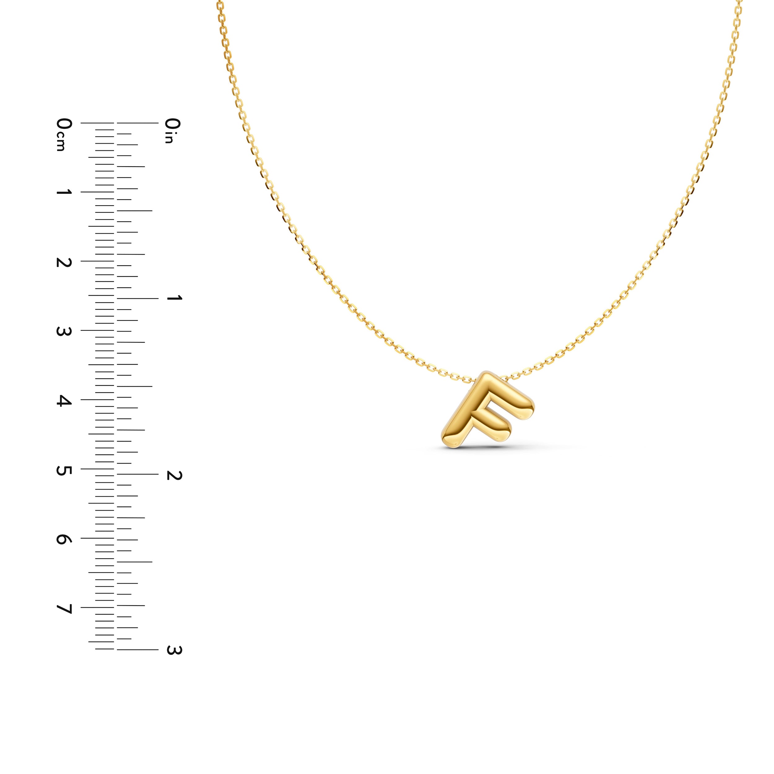 Puffy Bubble Initial ‘F’ Necklace