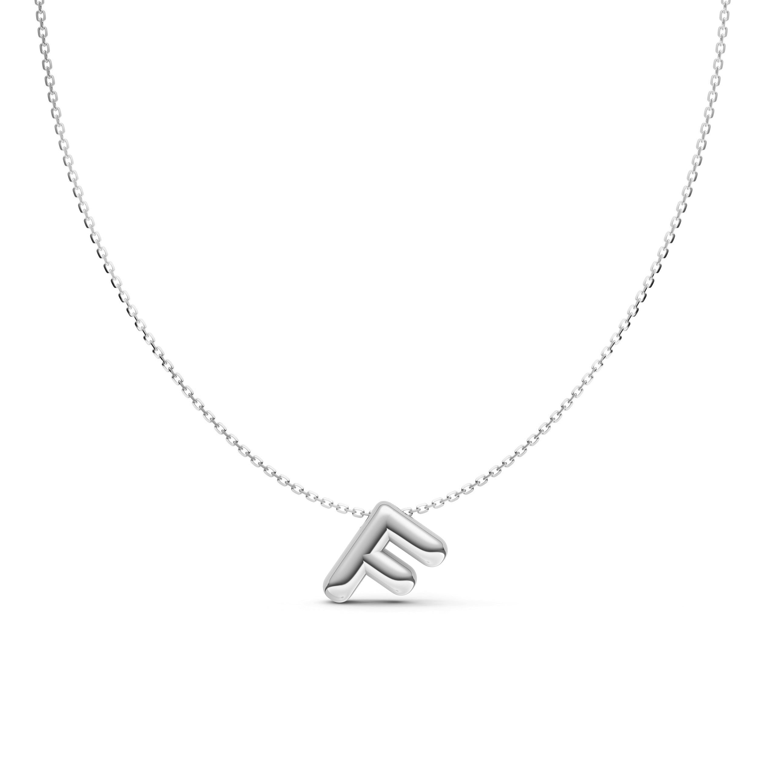 Puffy Bubble Initial ‘F’ Necklace