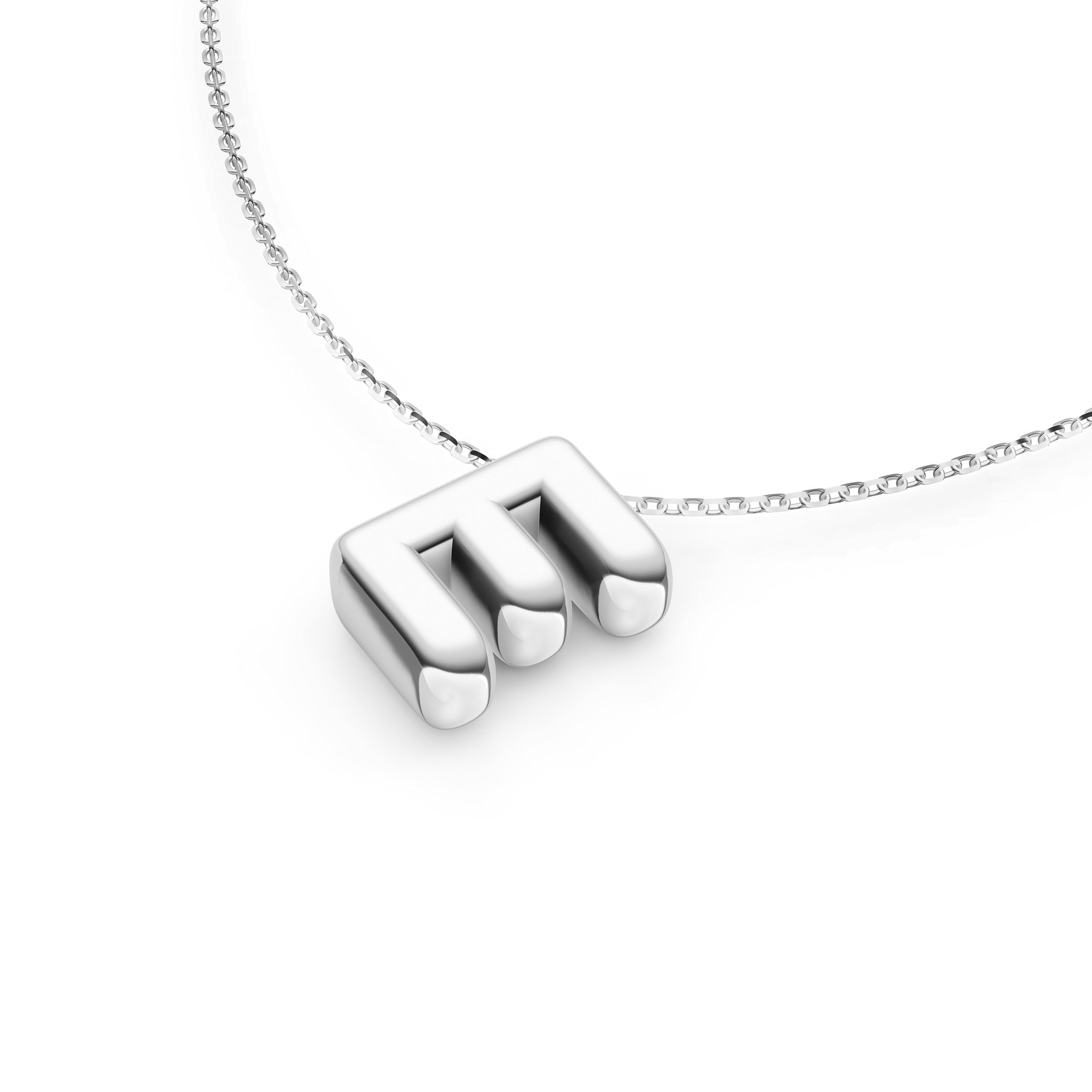 Puffy Bubble Initial ‘E’ Necklace