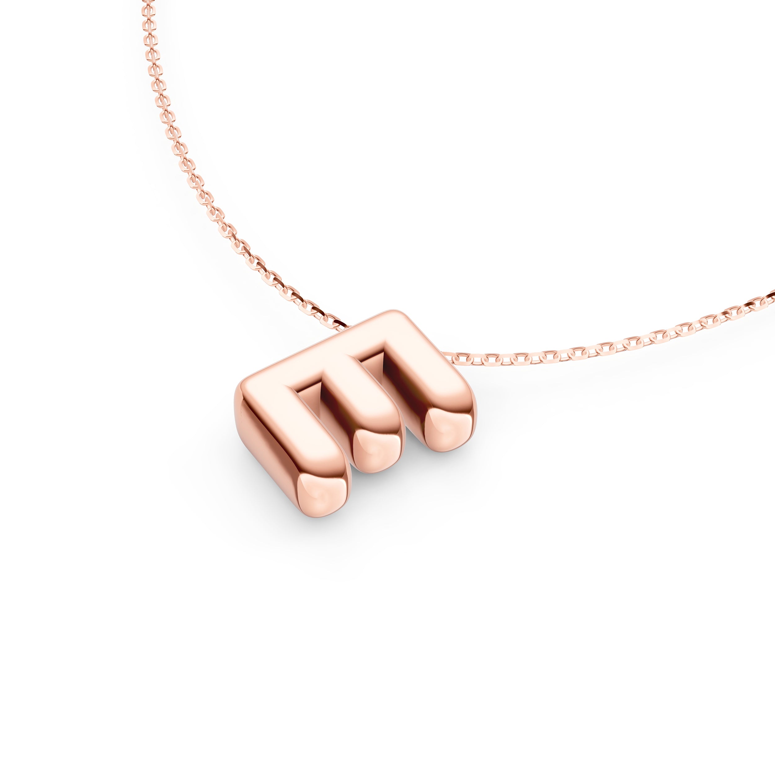 Puffy Bubble Initial ‘E’ Necklace