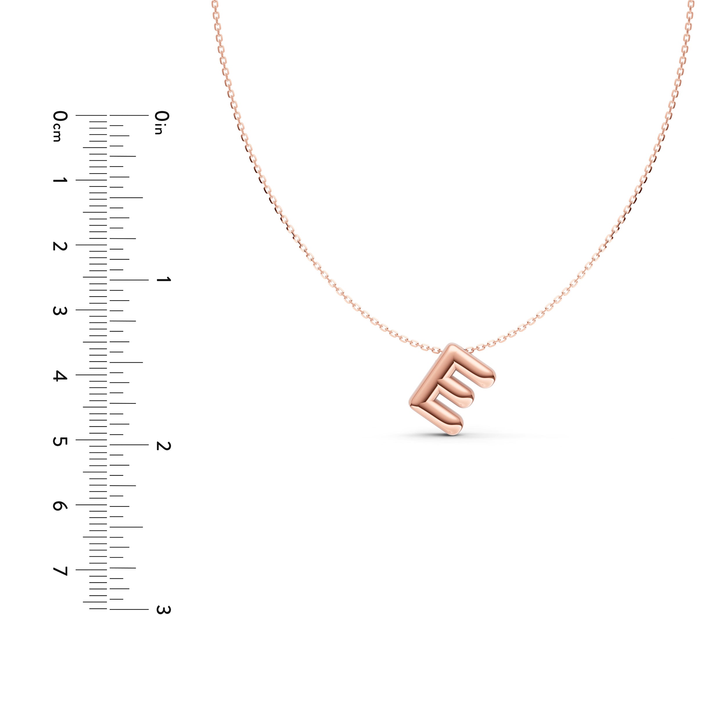 Puffy Bubble Initial ‘E’ Necklace