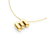 Puffy Bubble Initial ‘E’ Necklace