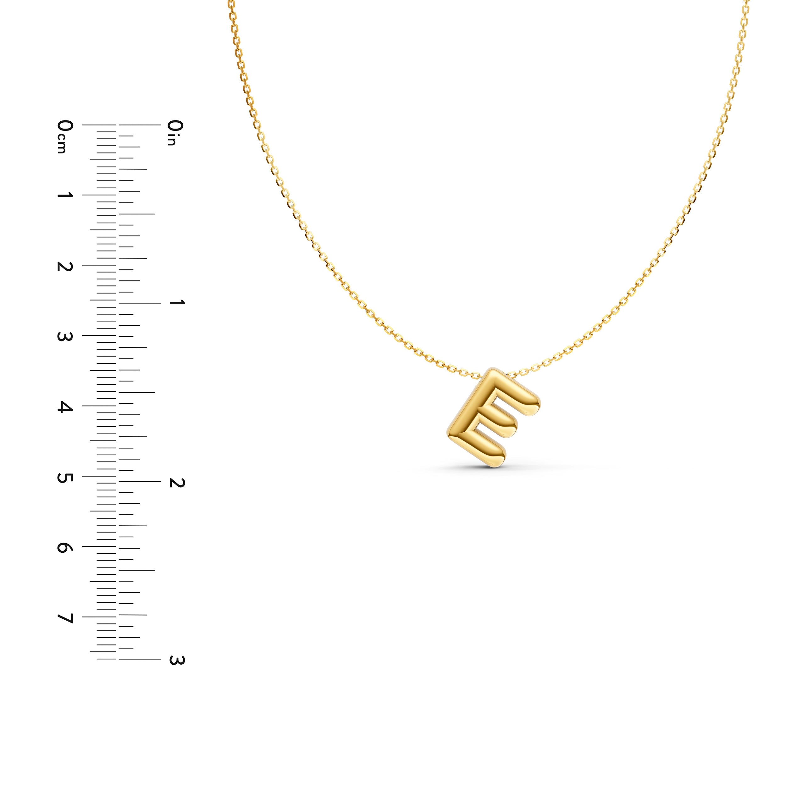 Puffy Bubble Initial ‘E’ Necklace