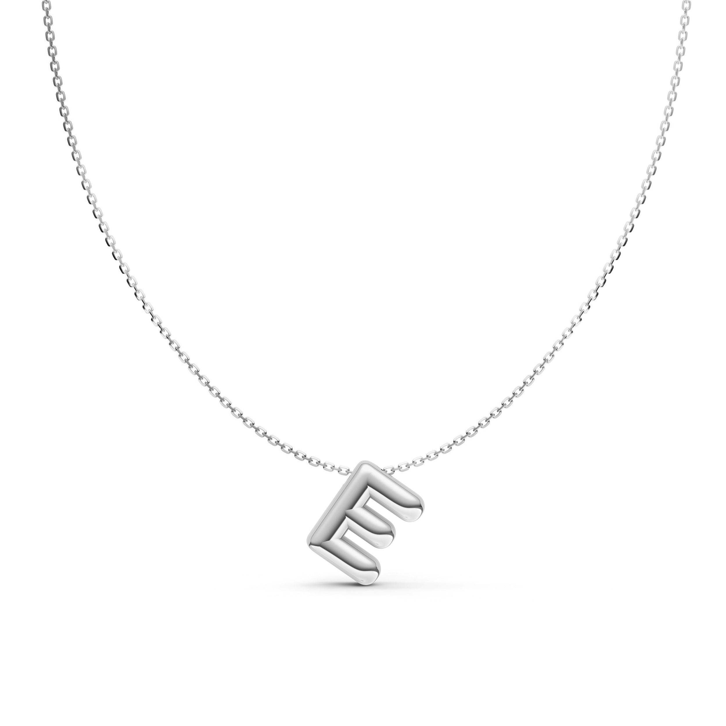 Puffy Bubble Initial ‘E’ Necklace
