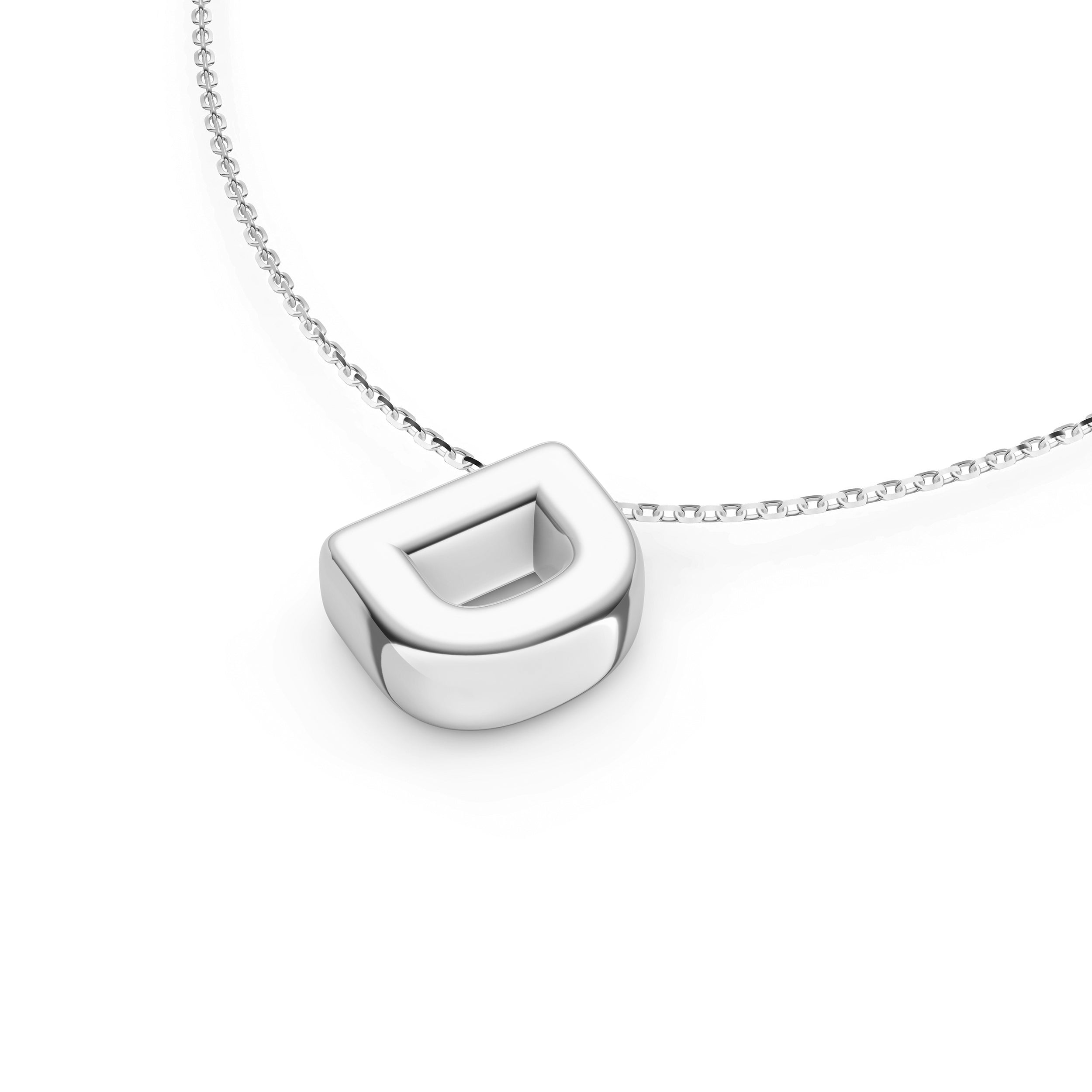Puffy Bubble Initial ‘D’ Necklace