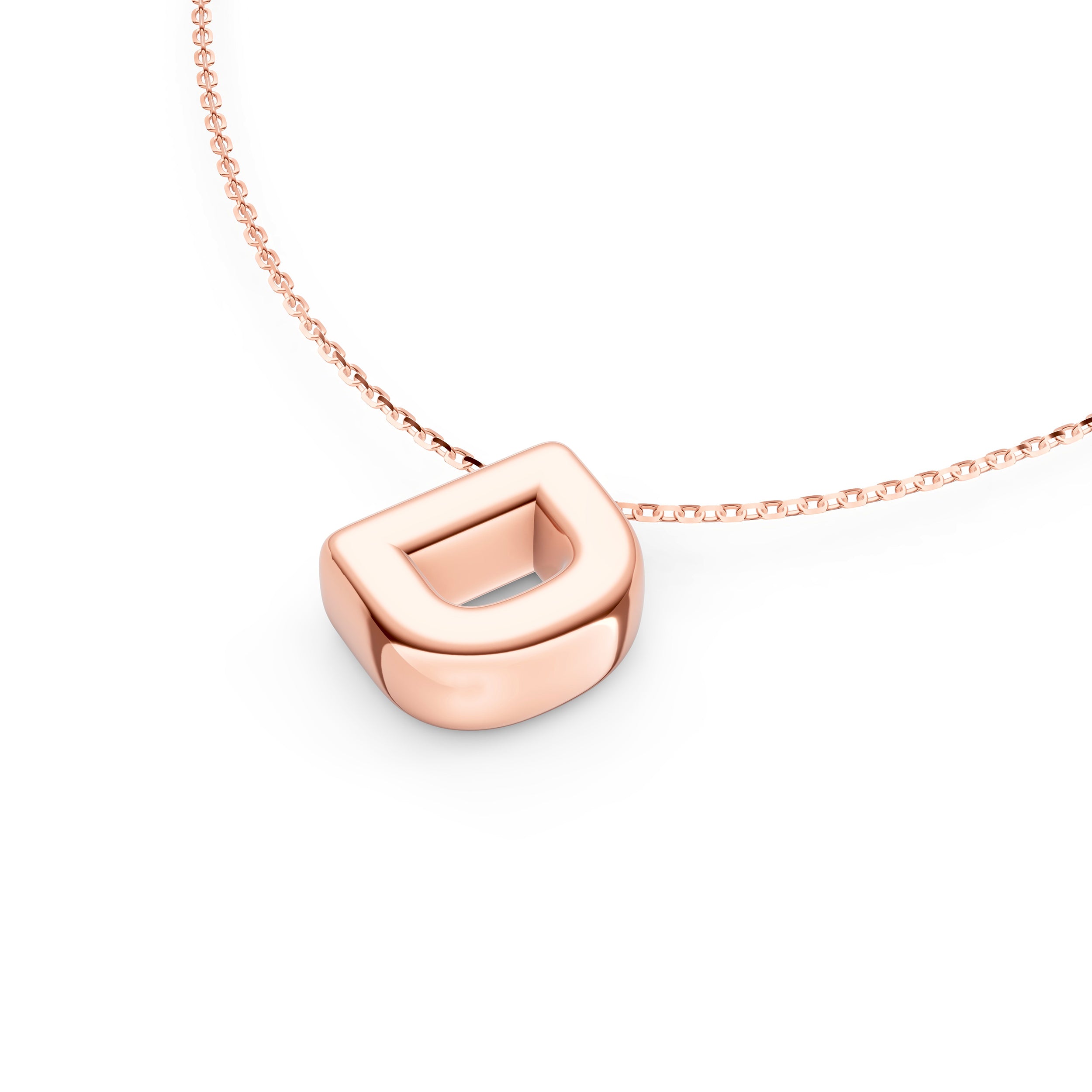 Puffy Bubble Initial ‘D’ Necklace