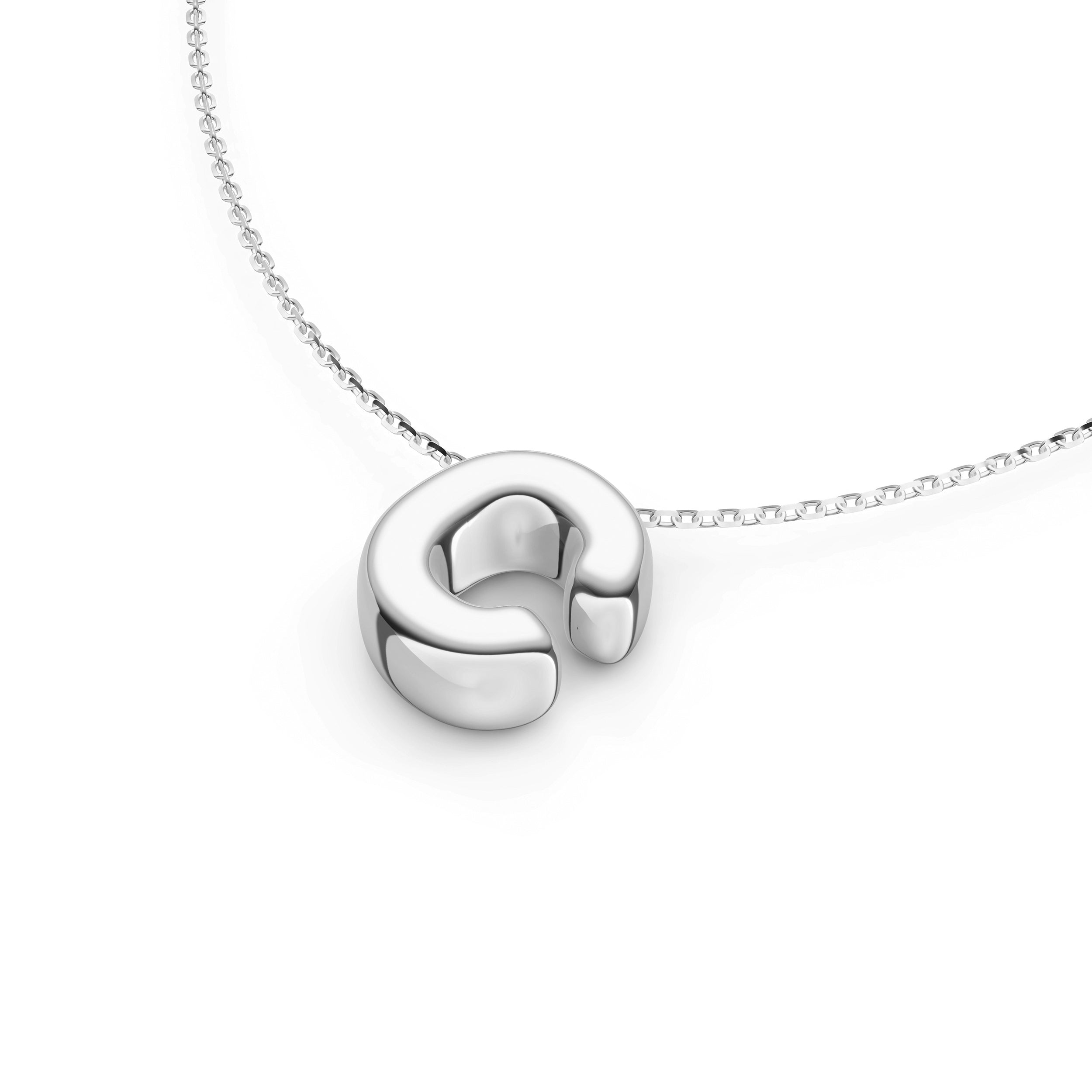 Puffy Bubble Initial ‘C Necklace