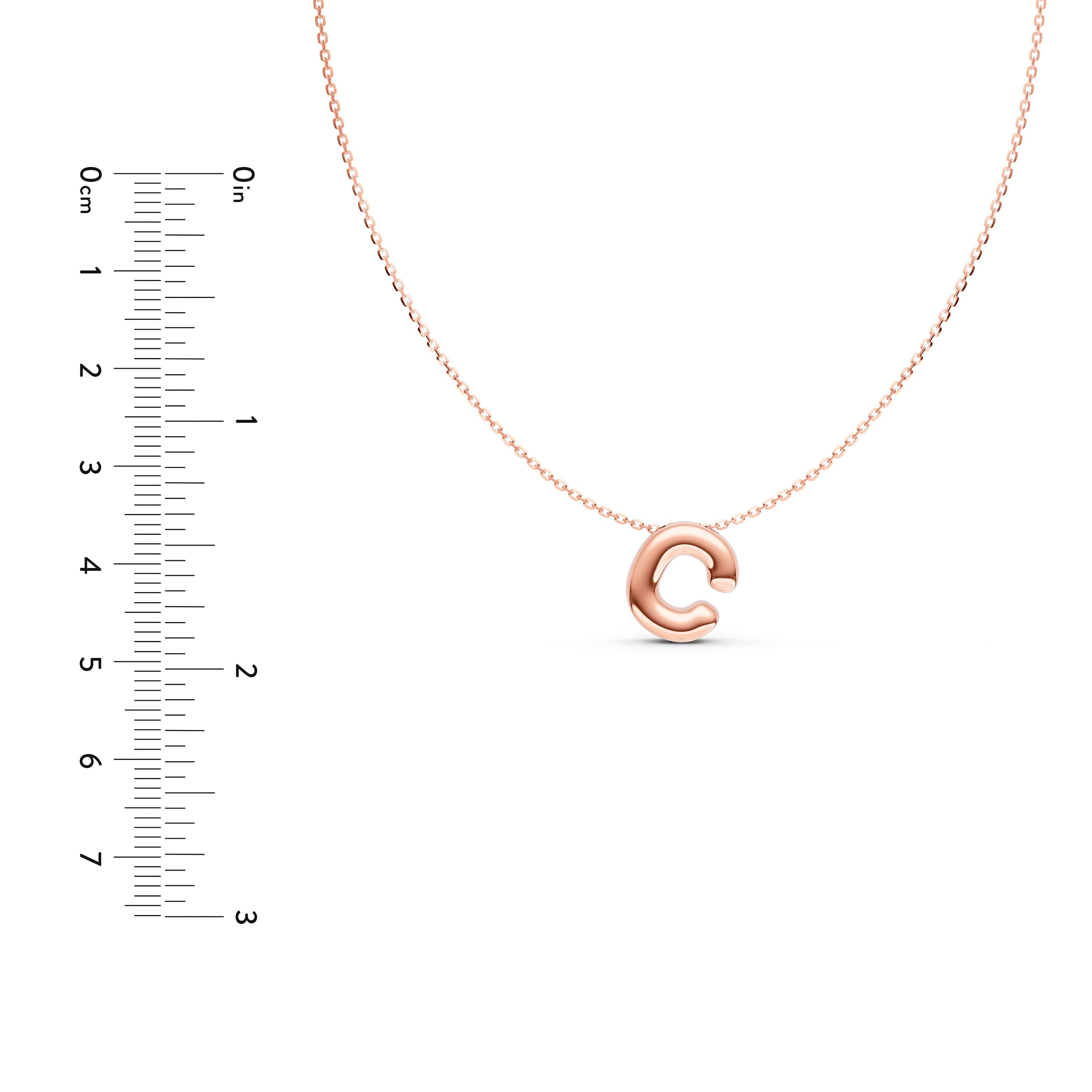 Puffy Bubble Initial ‘C Necklace