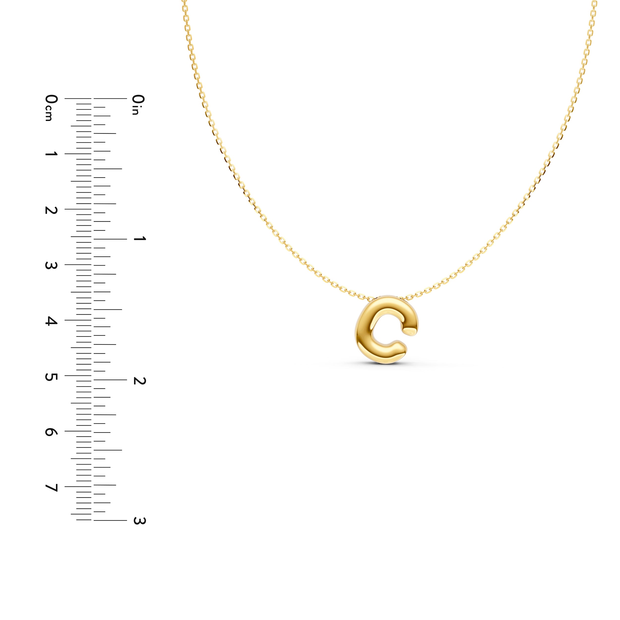 Puffy Bubble Initial ‘C Necklace