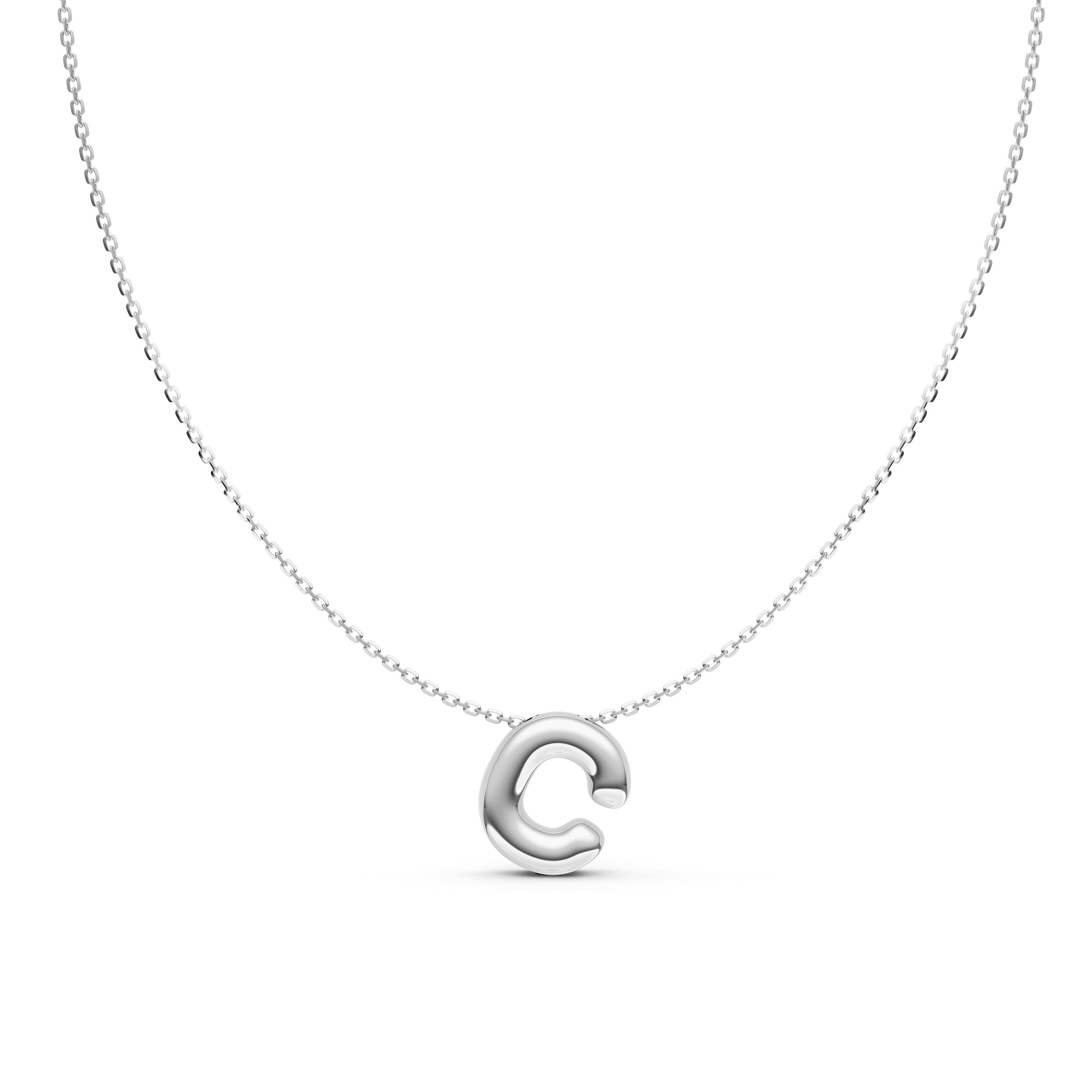Puffy Bubble Initial ‘C Necklace