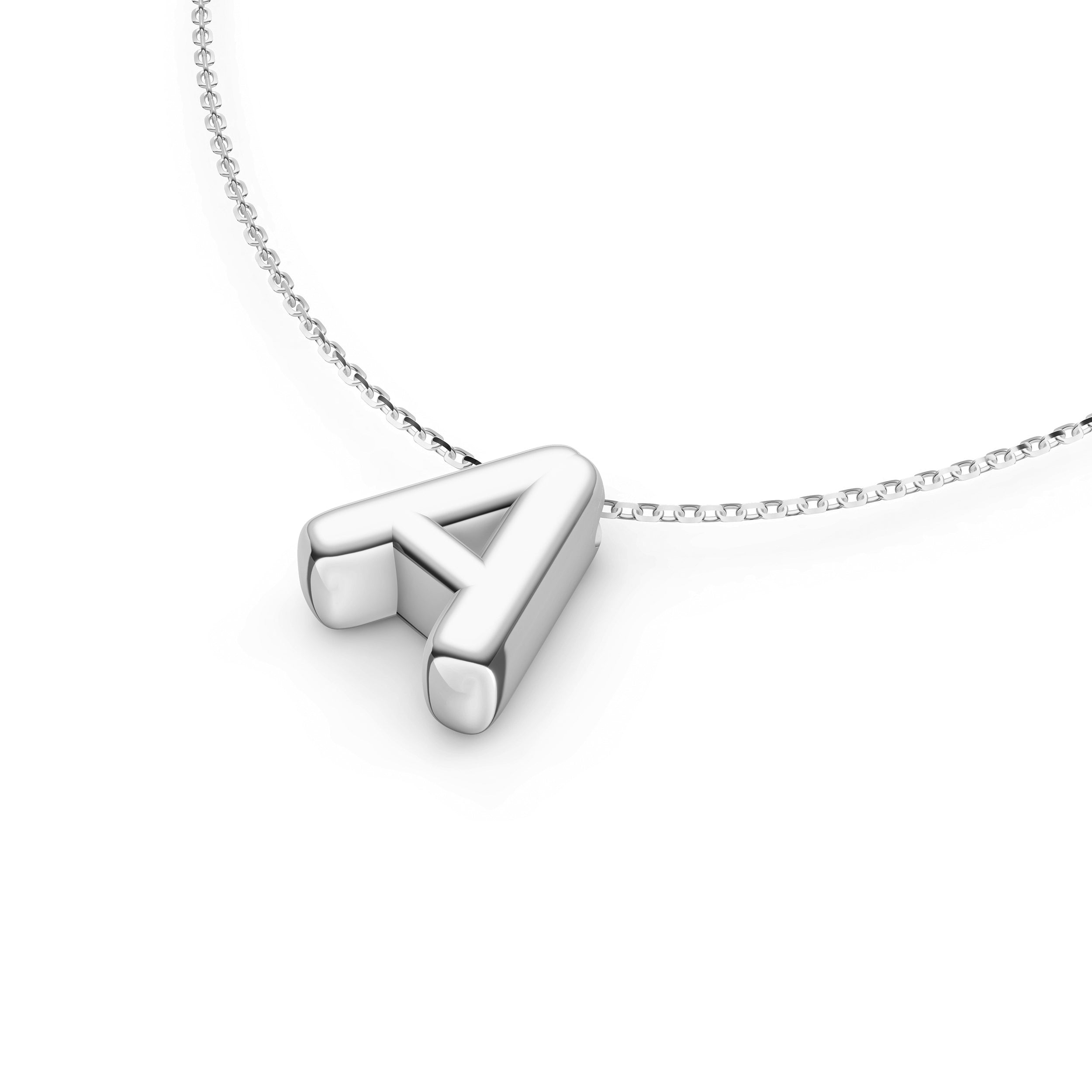 Puffy Bubble Initial ‘A’ Necklace