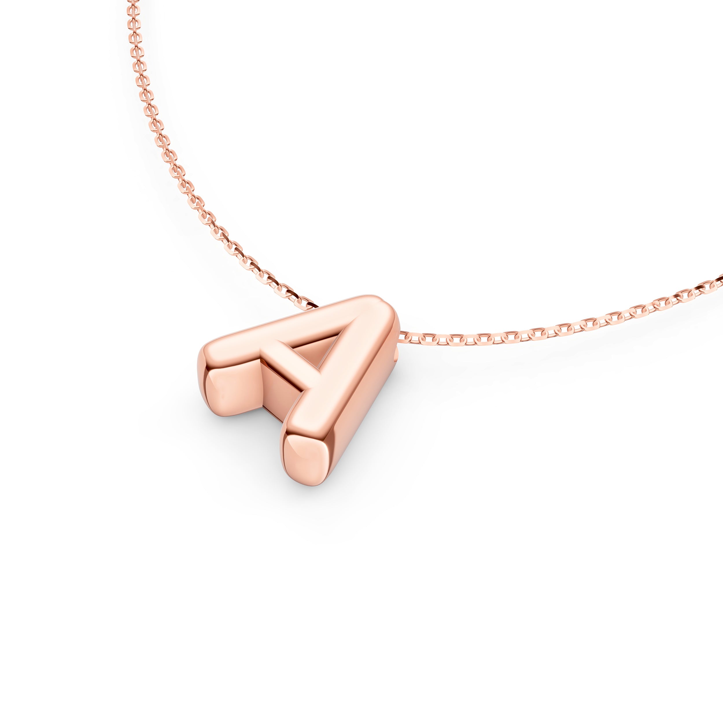 Puffy Bubble Initial ‘A’ Necklace