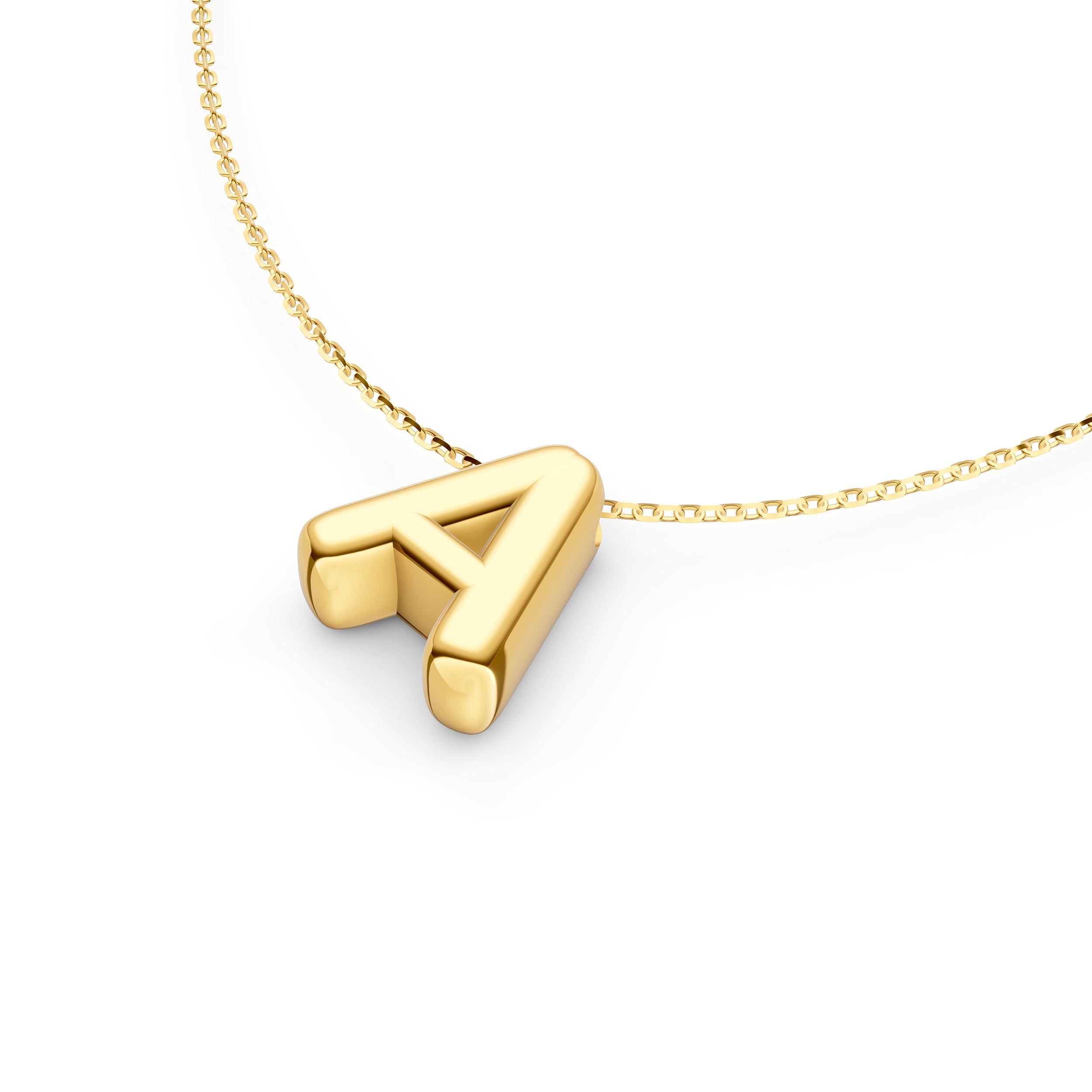 Puffy Bubble Initial ‘A’ Necklace