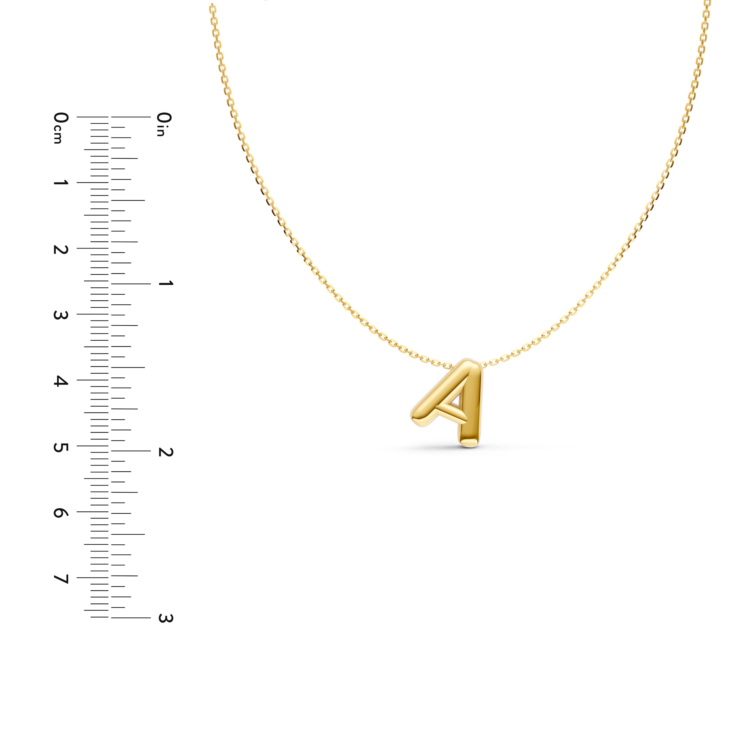 Puffy Bubble Initial ‘A’ Necklace