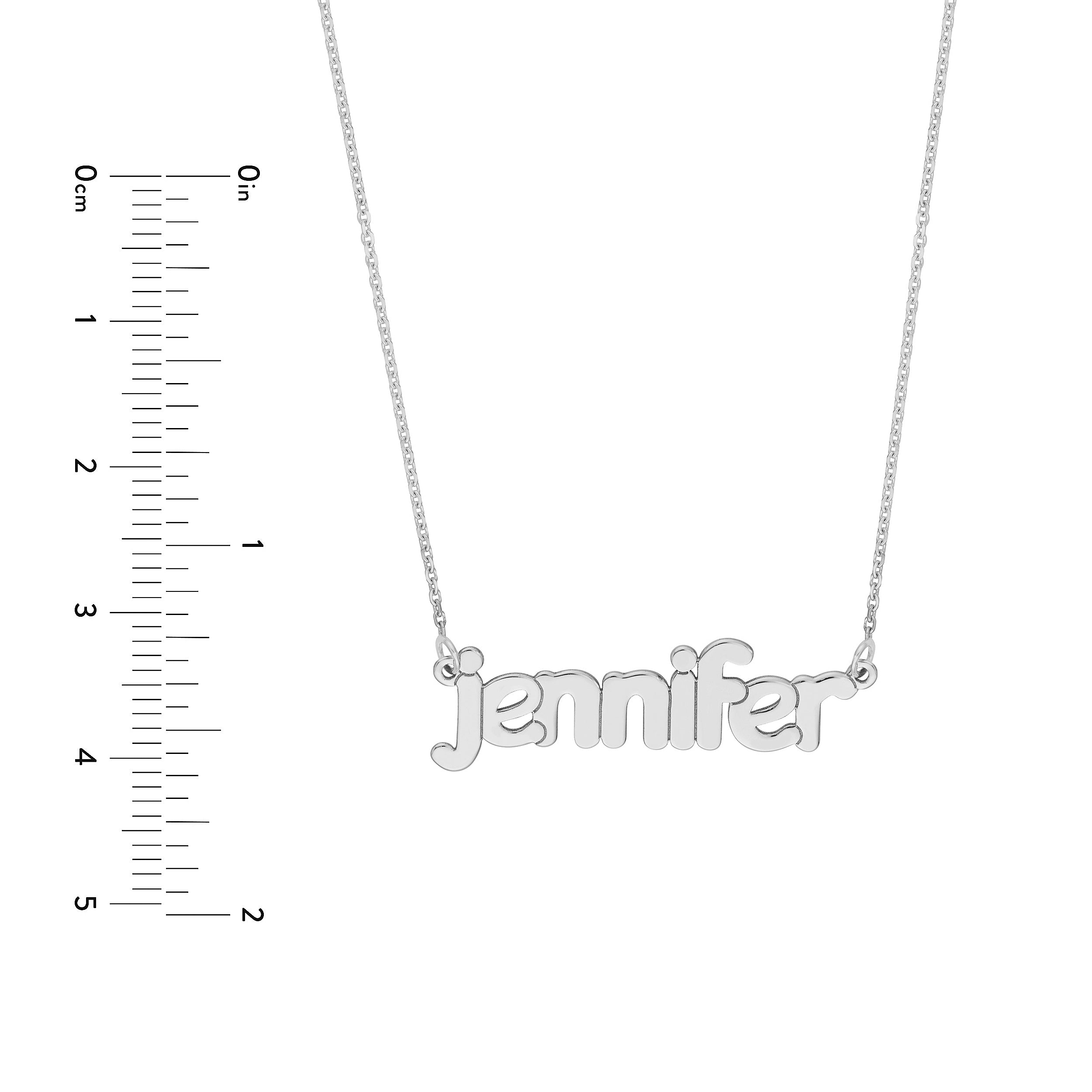 5mm Bubble Font Nameplate Necklace