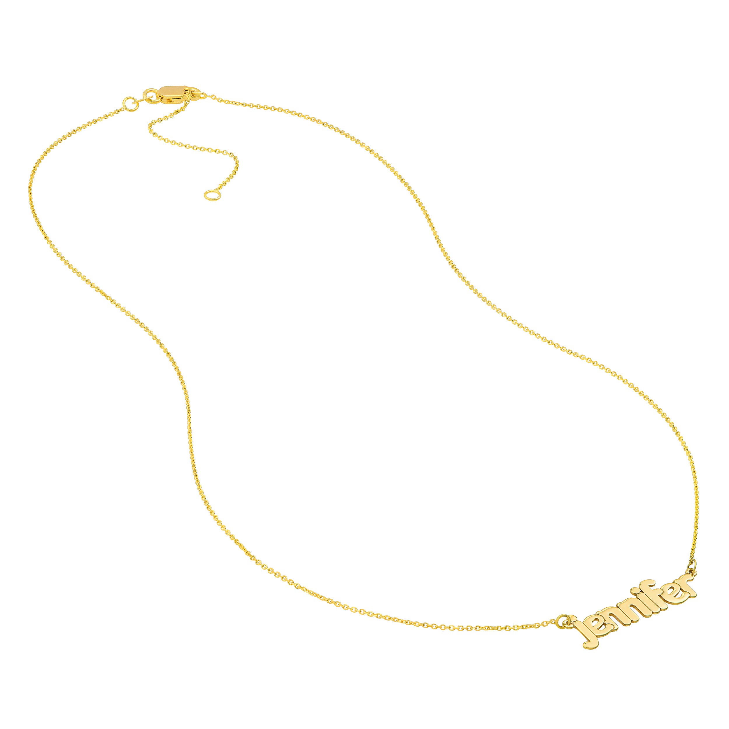 5mm Bubble Font Nameplate Necklace
