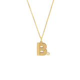 Block Lined Initial B with Diamond Necklace