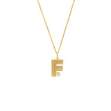 Block Lined Initial F with Diamond Necklace