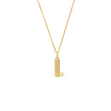 Block Lined Initial I with Diamond Necklace