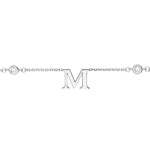 Initial & Diamond Bezel Station Necklace