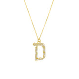 Diamond Gothic D Necklace