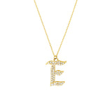Diamond Gothic E Necklace