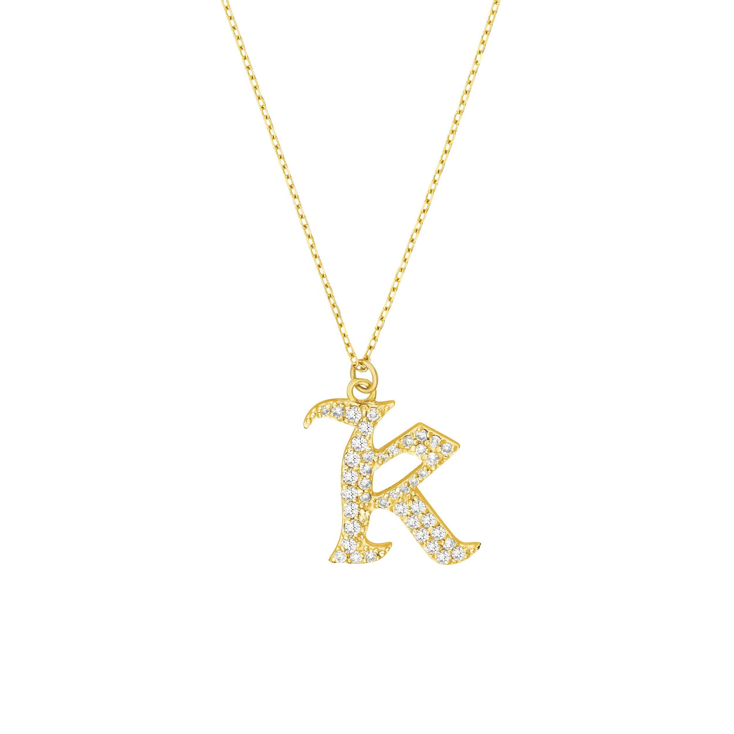 Diamond Gothic K Necklace